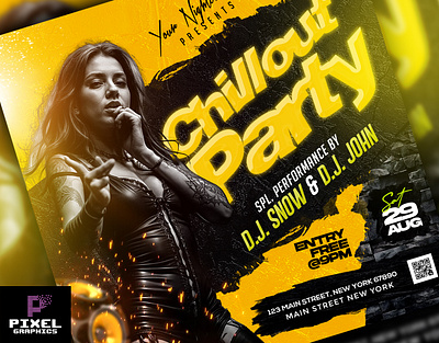 Weekend Music Party Flyer celebration club event club flyer design dj flyer event flyer graphic design music event music party party poster photoshop psd flyer weekend music party flyer