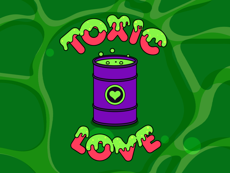 TOXICITY IS COMING... ☢️💚☠️ animation cute flat illustration love sticker toxic vector