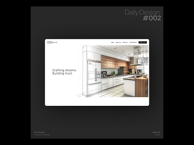 Daily Design 002 - Renovation Company Website branding daily challenge daily design daily design challenge design marketing online ui uxui web design webdesign