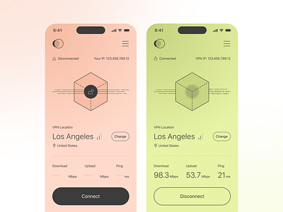 VPN App app design minimal minimal design minimal design app mobile mobile app ui ux vpn vpn app
