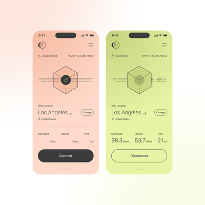 VPN App app design minimal minimal design minimal design app mobile mobile app ui ux vpn vpn app