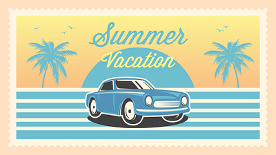 Retro Summer Vacation graphic design illustration vector