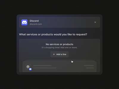 Item module – Empty state 📦 card discord empty state finance gradient interface item minimal order pivot procurement product ui