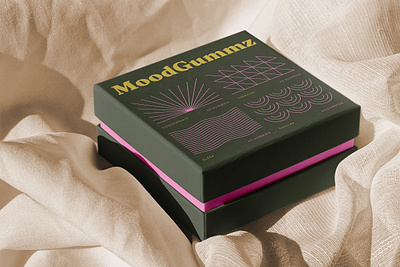 MoodGummz Gift Box box brand enhancement gift gold green gummies gummy logo luxury mood packaging pink set supplement