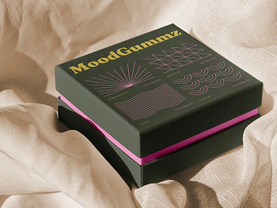 MoodGummz Gift Box box brand enhancement gift gold green gummies gummy logo luxury mood packaging pink set supplement