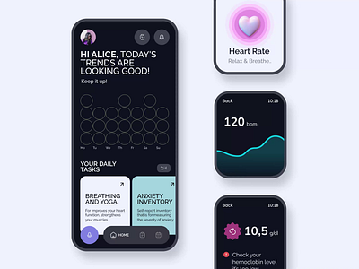 Health AI Companion | App Design Part 2 ai ai technology animation app blood pressure design devices doctor health heartbeat interface sugar level technology ui uiux ux