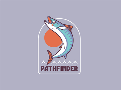 Fish #2 artwork design fish illustration line logo sun t shirt tshirt vector waves