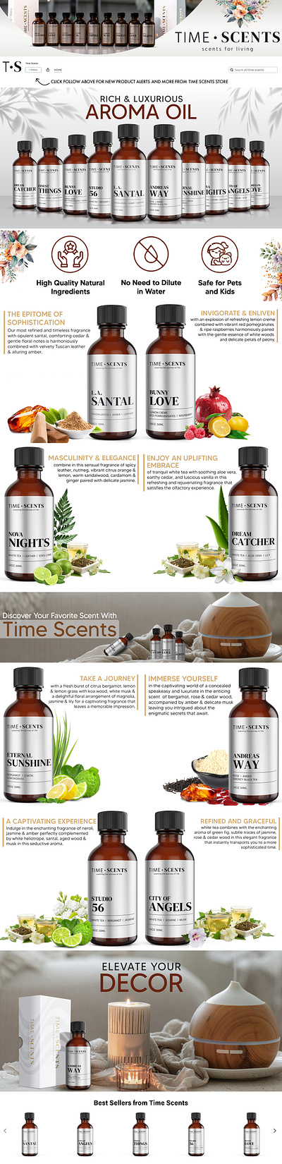 AMAZON STOREFRONT | TIME SCENTS a content amazon amazon design amazon ebc amazon ebc a content design design graphic design product design