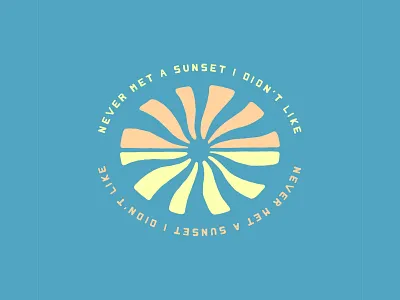 Sunset Illustration and Font branding font illustration logo paradise sun sunset tropical vector