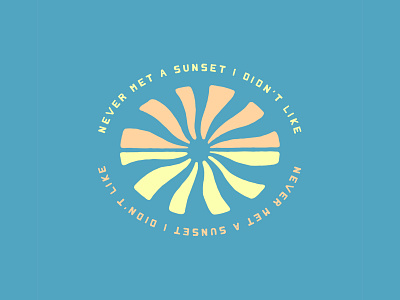 Sunset Illustration and Font branding font illustration logo paradise sun sunset tropical vector