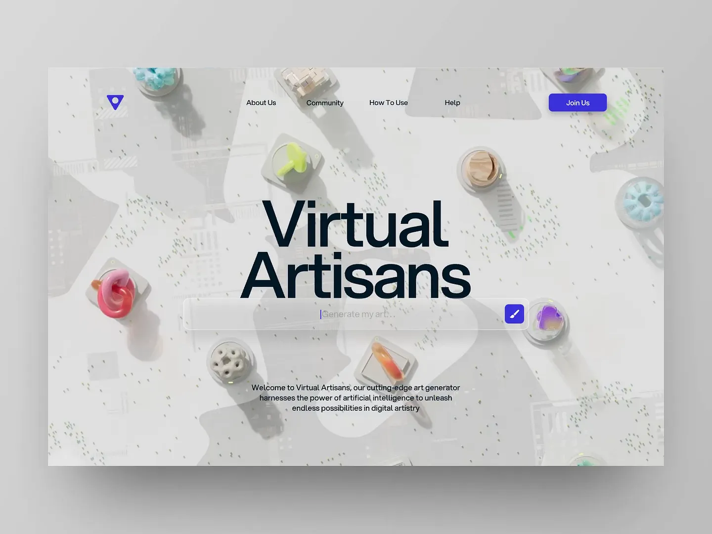 Innovative Virtual Reality Website Design for Art Generation