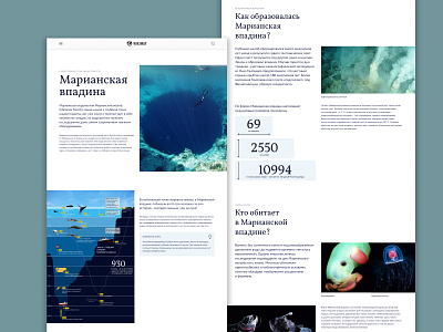 Longread on the Mariana Trench topic (2) design illustration ui ux