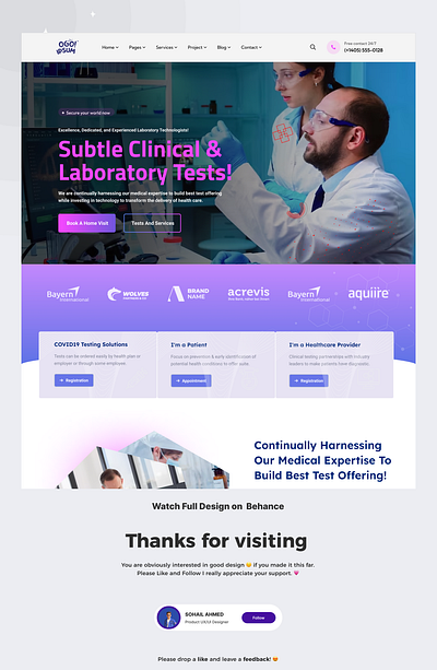 Doctors/Heath Website Design design doctor landing page ui web desin website website design