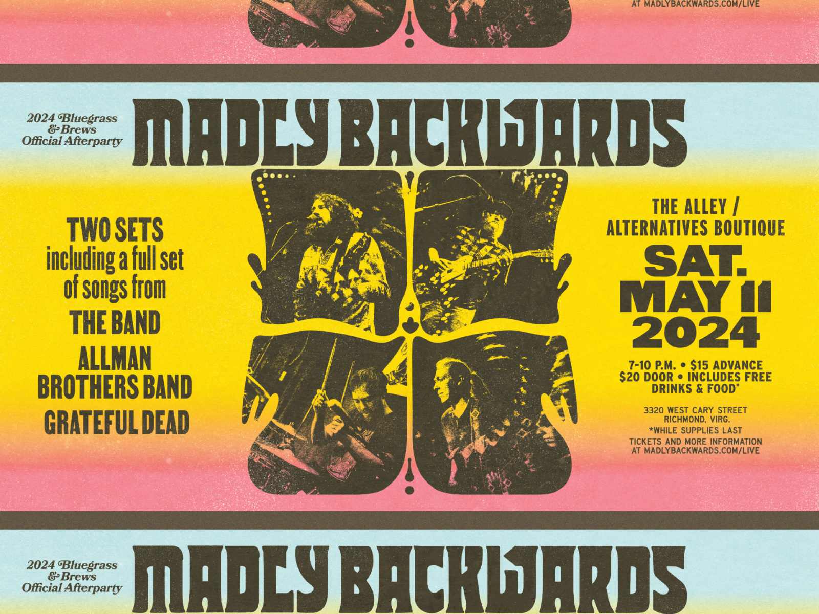 Madly Backwards Gig Poster by Brent McCormick on Dribbble