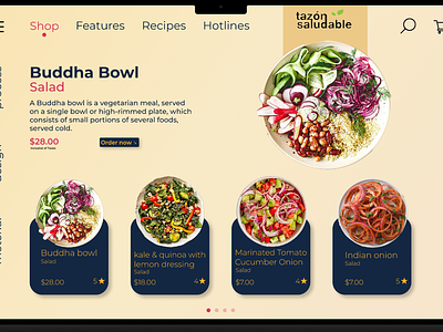 Healthy Salads interactive slider UI design. animation figma photoshop slider ui user interface uxui