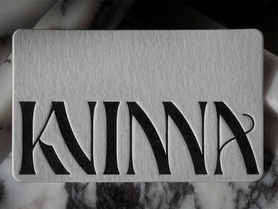 Kvinna Studio Letterpress Gift Card arkansas art deco feminine flat hunteroden ligature logo logotype type design typography unbound