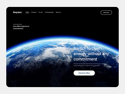 Clean Energy Company Landing Page @ Flagship figma green energy landing page modern design sustainability ui uiux ux web design website design