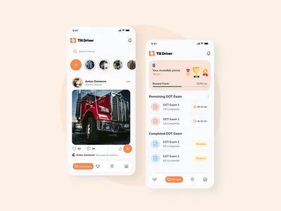 Truck Driver App UI Design app design app ui app ui design design driver app fig figma figma app design ios ui design light theme mobile app design ui uiux ux