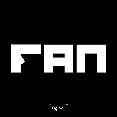 Stylized Fan Wordmark branding design illustration logo
