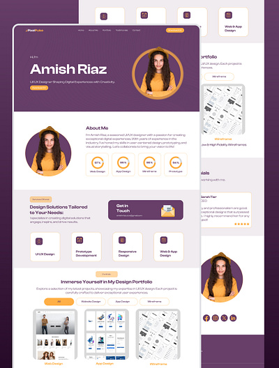 Personal Portfolio Landing Page home page design landing page personal portfolio design prototype responsive web ui ui ux design user experience user interface ux design web design wireframe