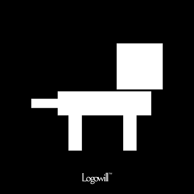 Stylized Square Dog Logo branding design graphic design illustration logo