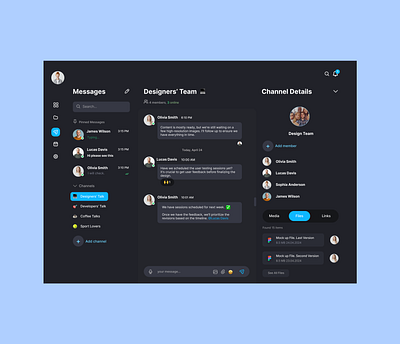 Workspace Messenger | UI Concept chat communication dashboard designteam interface messenger ui uidesign uidesigners workspace