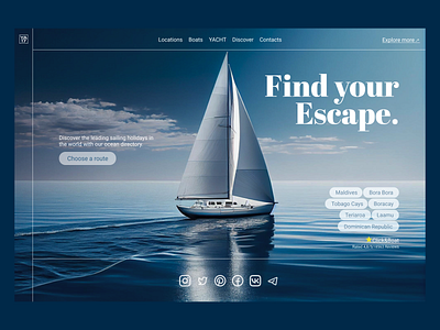 YA17 adventure charter club countries design holiday main page ui ux web yacht