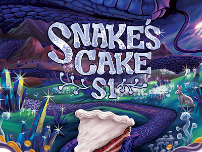 Snake's Cake poster illustration & design design digital art digital illustration graphic design illustration marketing poster design typography