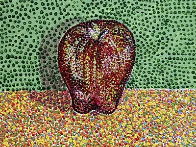 Painting of an Apple acrylic acrylic painting art artwork design illustration painting pointillism