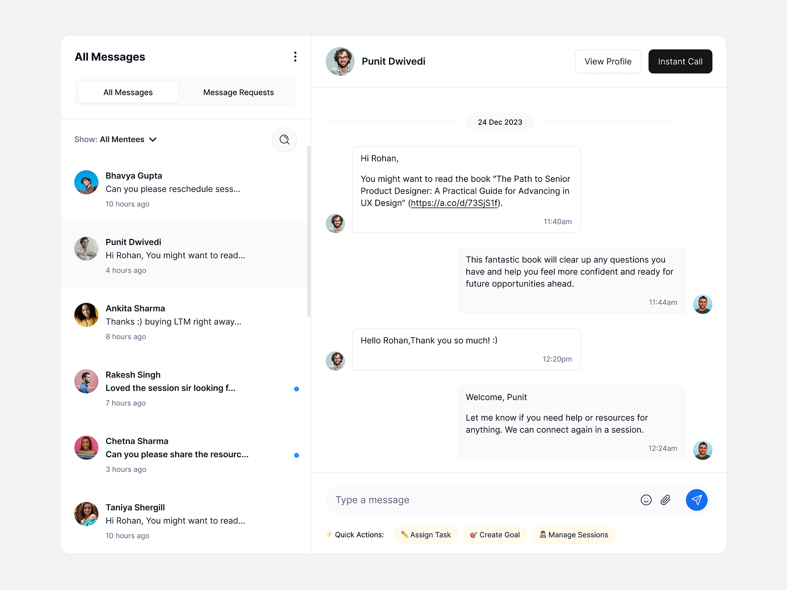 Messages UI Design 💜 by Punit Dwivedi on Dribbble