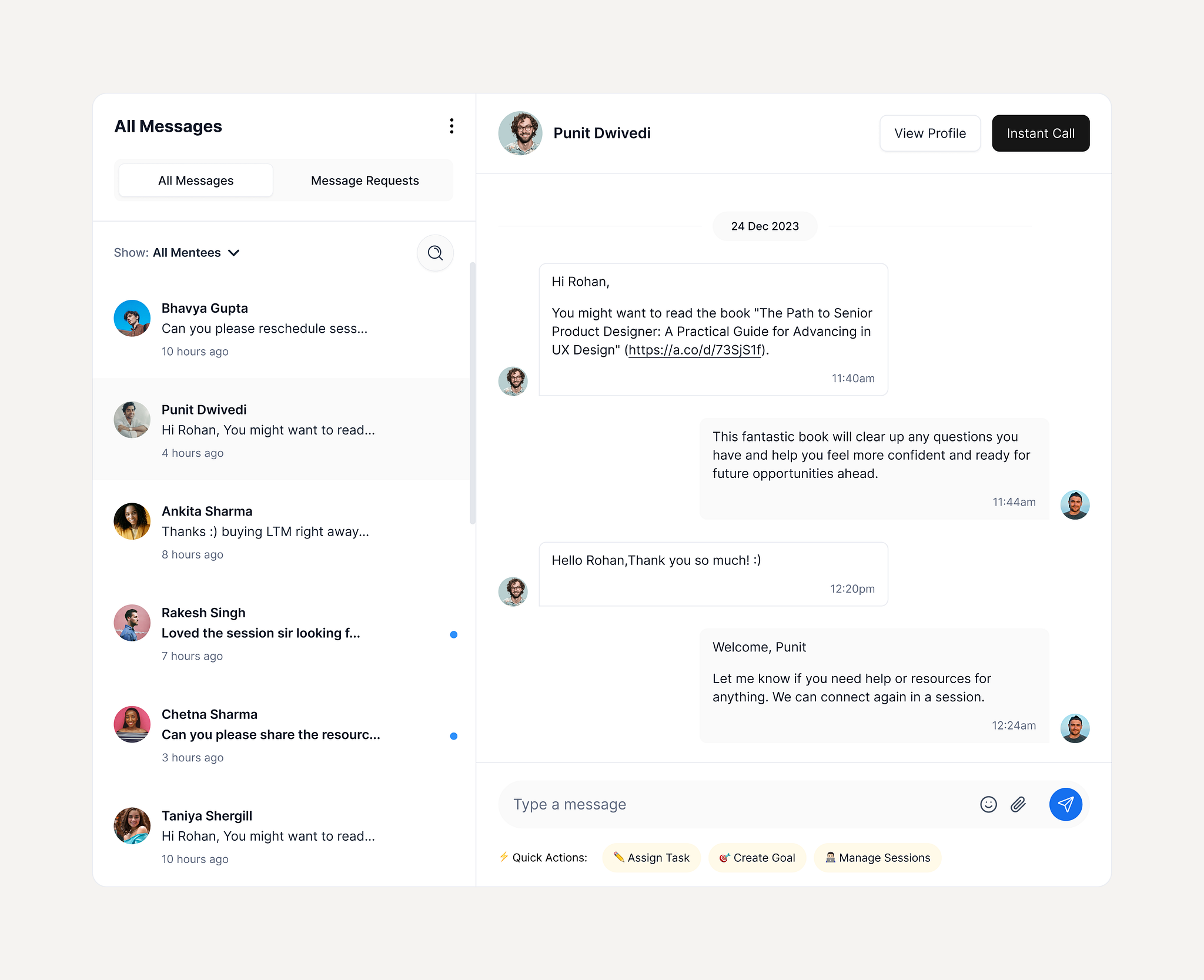 Messages UI Design 💜 by Punit Dwivedi on Dribbble