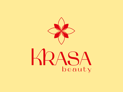 Krasa Cosmetics Brand Logo branding design graphic design illustration logo typography vector