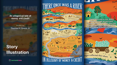 There Once Was A River 🌍 (an allegorical tale of money) after effects animation illustration minimal story visualization visual design