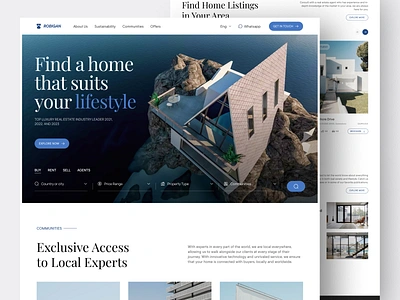 Robigan - Real Estate Landing Page apartment book booking buy house clean design properties property property web real estate real estate web ui ui design web design website