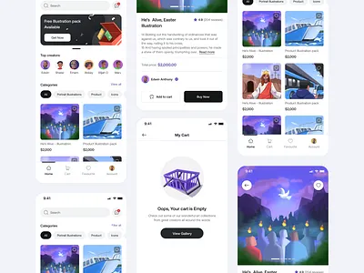 Gloval - Illustration marketplace design ecommerce illustration marketplace product design ui user interface design