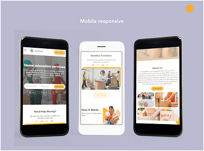 Mobile responsive mock-up | Relocation Website figma mobile design mobile responsive ui