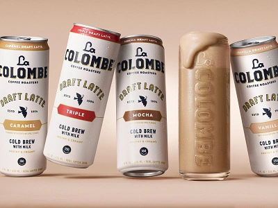 La Colombe beverage branding can coffee cold brew dove drink font illustration latte lettering lockup logo modern packaging philadelphia typography