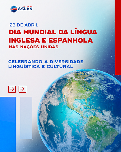 Dia da língua inglesa e espanhola na ONU branding graphic design social media