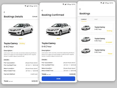 Rent a Car - Mobile App UI/UX Design app ui car app ui car rent app design mobile app design rent a car app design rent a car app ui ui design ux design