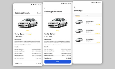 Rent a Car - Mobile App UI/UX Design app ui car app ui car rent app design mobile app design rent a car app design rent a car app ui ui design ux design