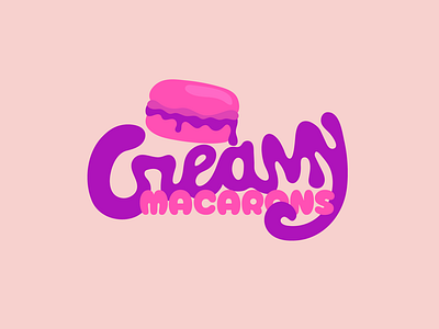 Creamy Macarons Logo branding design graphic design illustration logo typography vector