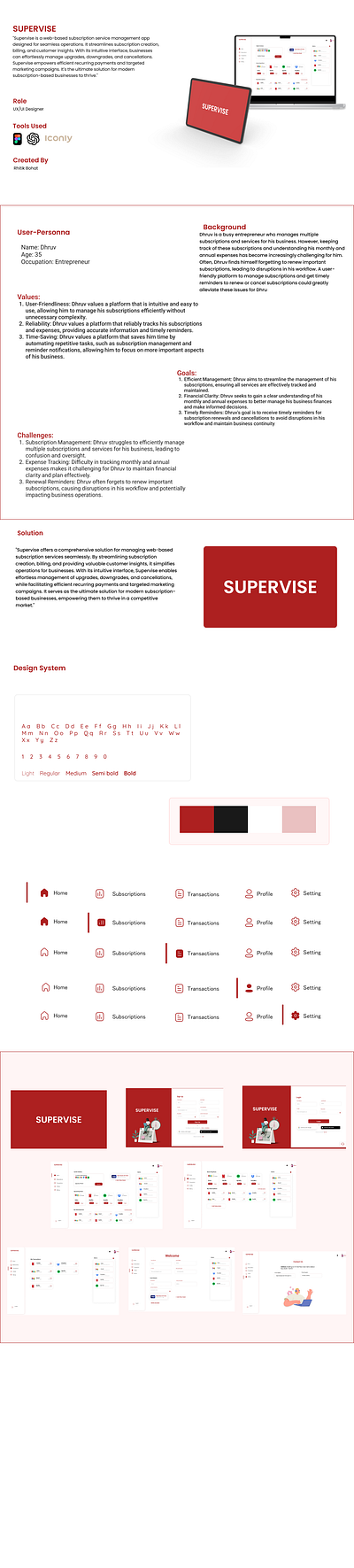 SUPERVISE- Web Based Subscription Management System branding components problem ui