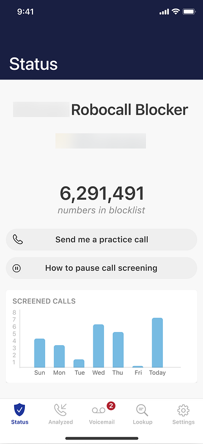 Robocall Blocking iOS - Practice Call design ios mobile ui ux