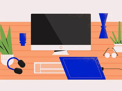 Hand Drawn Desk Illustration | Practice work abstract art abstract illustration art cute illustration design desk desk design desk illustration digital art fun illustration hand draw illustration hand drawn iconinc desk illustration isometric minimal illustration simple illustration unique illustration vector