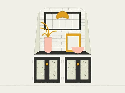 Portland Style home home homes illustration interior design interiors mcm midcentury modern mustard yellow real estate retro schoolhouseelectric simple staging