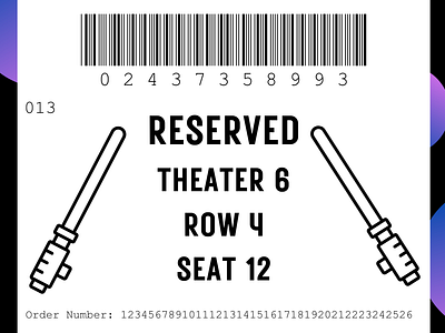 DailyUI 017 / Purchase Receipt daily ui 017 dailyui graphic design movie theater movie theater ticket movie ticket purchase receipt receipt theater ticket ui