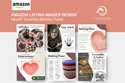 AMAZON LISTING IMAGES | HEART SHAPED BAKING PANS amazon amazonapluscontent amazonlistingimages amazonlistingimagesdesign amazonoptimization apluscontent brand brandgraphics branding creativity design designers designing graphic design heart infographics listingimages marketing photoshop premiumdesigns