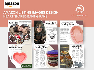 AMAZON LISTING IMAGES | HEART SHAPED BAKING PANS amazon amazonapluscontent amazonlistingimages amazonlistingimagesdesign amazonoptimization apluscontent brand brandgraphics branding creativity design designers designing graphic design heart infographics listingimages marketing photoshop premiumdesigns