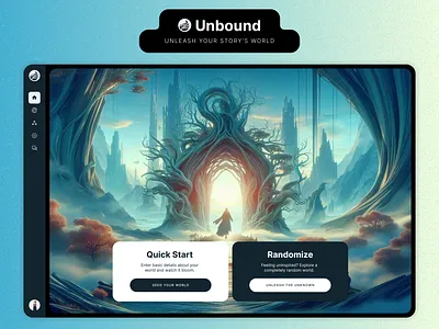 Unbound: AI App Design for Novelists/Writers ai ai app branding design challenge logo product design tool ui ux ux design visual design web app web design writers