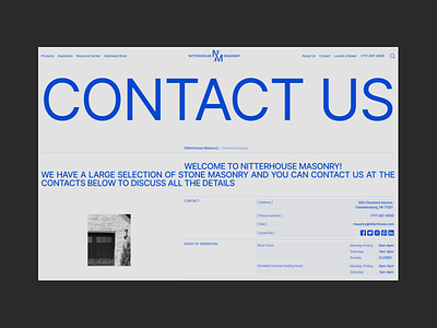 Corporate website/Nitterhouse Masonry/Contact us corporate design graphic design ui ux web web design